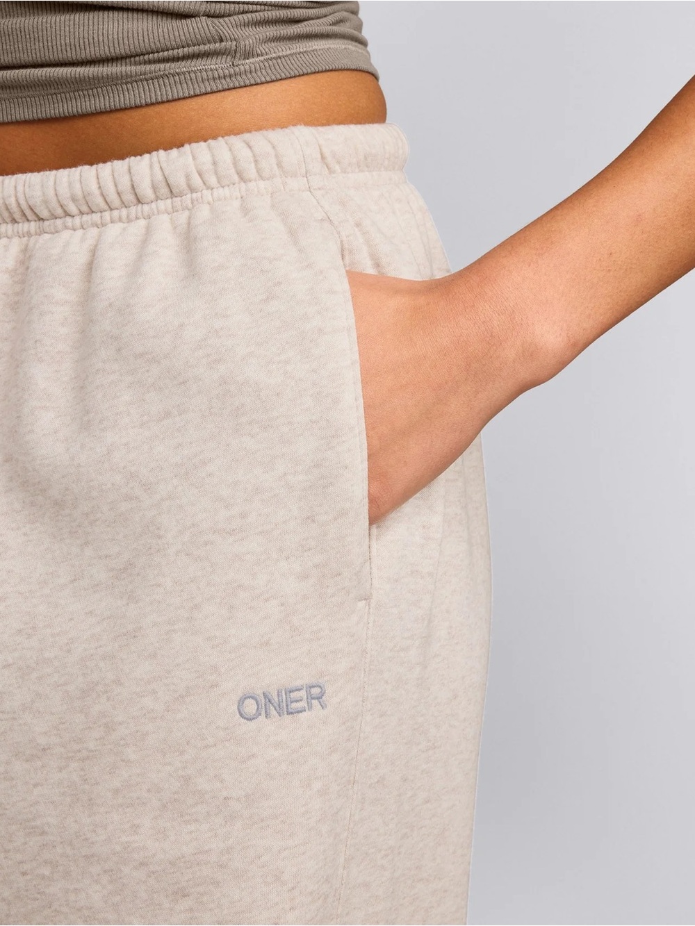 ONER ACTIVE FOUNDATIONS ALL SEASON STRAIGHT LEG SWEATPANTS IN OAT MARL - Picture 6 of 8